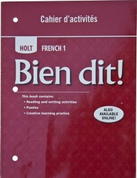 Image of Bien dit!: Cahier d'activites Student Edition Level 1