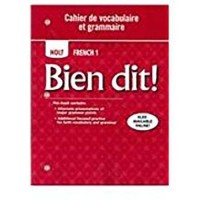 Image of Bien dit!: Cahier de vocabulaire et grammaire Level 1
