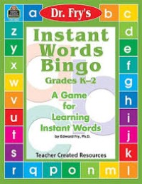 Image of Instant words bingo : a game for learning instant words
